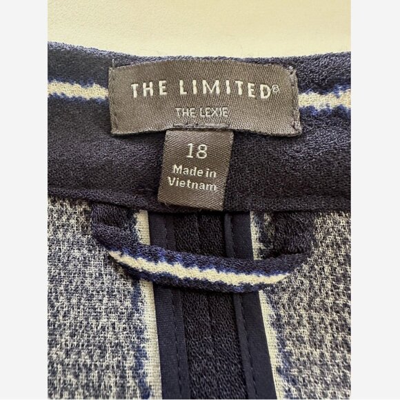LIMITED Navy Blue White Stripe Open Knit Blazer NWT 18 Cardigan Jacket Plus - Picture 9 of 9
